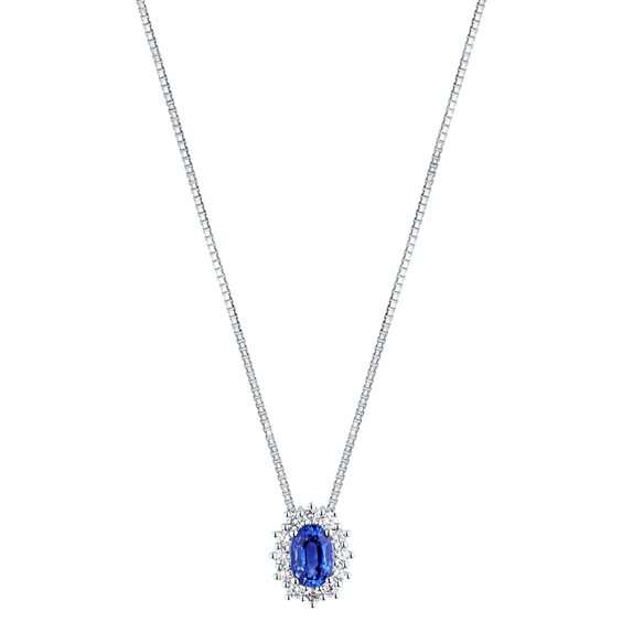 Collana Mirco Visconti Donna GIROCOLLI CATENINE COLORE in Oro bianco Zaffiro 0.56 Ct Z740/B10Z-068 - Z740/B10Z-068